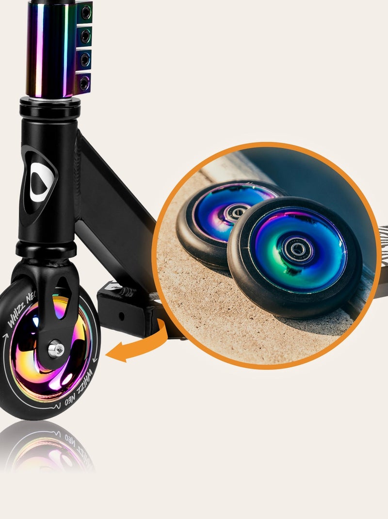 Trottinette acrobatique - LIONELO Whizz - De 100 kg - Guidon large - Roulements ABEC-9 - Noir Noir Violet - Kiabi