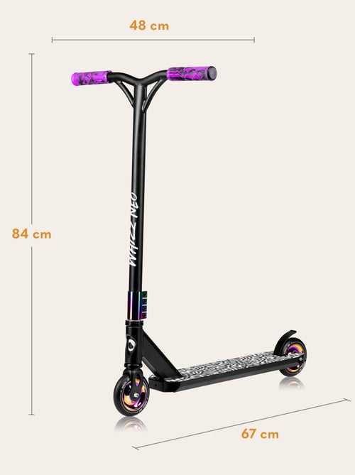 Trottinette acrobatique - LIONELO Whizz - De 100 kg - Guidon large - Roulements ABEC-9 - Noir - Kiabi