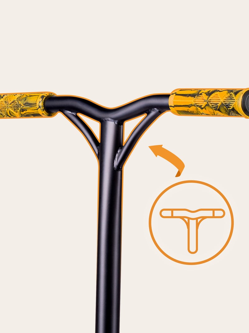 Trottinette acrobatique - LIONELO Whizz - Guidon large - Roulements ABEC-9 - Noir Jaune - Kiabi