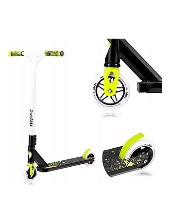 Trottinette acrobatique - LIONELO Whizz - Guidon large - Roulements ABEC-9 - Noir