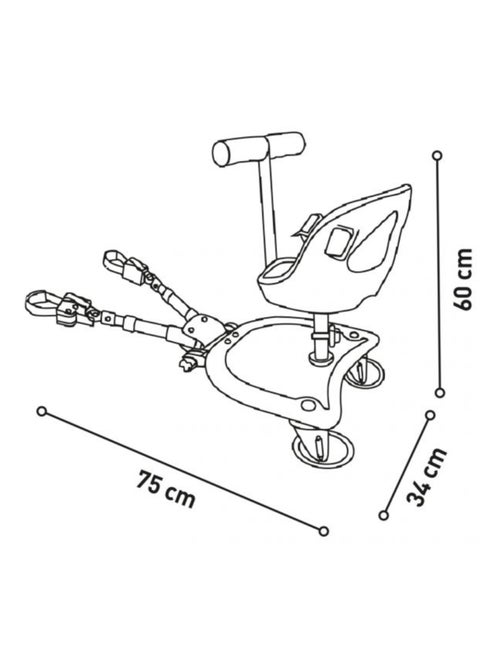 Trottinette avec Siège pour Poussette Buggy Board - Kiabi