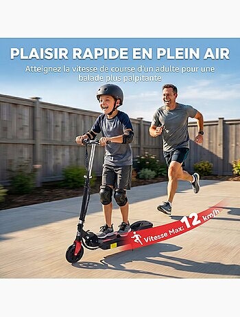 Trottinette électrique 120w pliable réglable enfant 7-14 ans max. 12 km/h