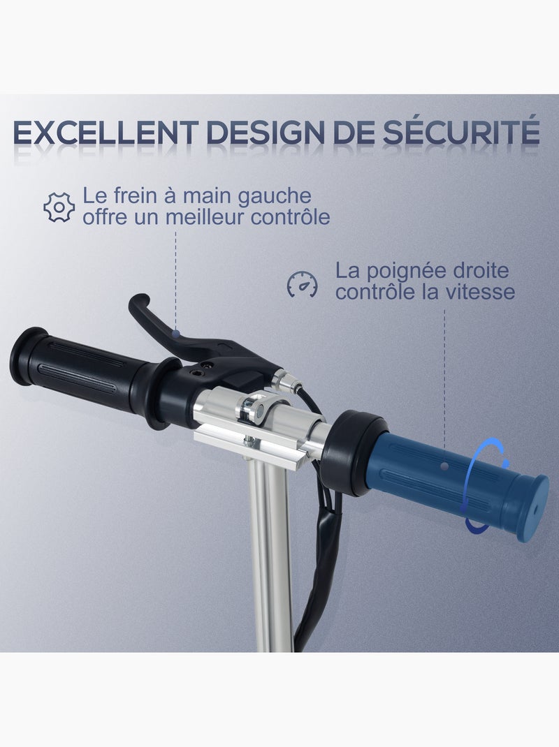 Trottinette électrique 120w pliable réglable enfant 7-14 ans max. 12 km/h Noir - Kiabi