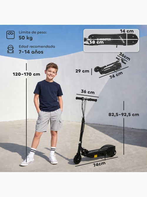 Trottinette électrique 120w pliable réglable enfant 7-14 ans max. 12 km/h noir - Kiabi Trottinette électrique 120w pliable réglable enfant 7-14 ans max. 12 km/h noir - Kiabi