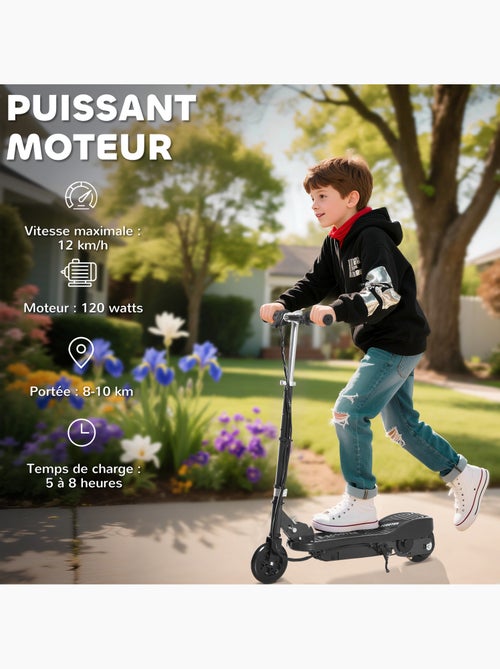 Trottinette électrique 120w pliable réglable enfant 7-14 ans max. 12 km/h noir - Kiabi Trottinette électrique 120w pliable réglable enfant 7-14 ans max. 12 km/h noir - Kiabi