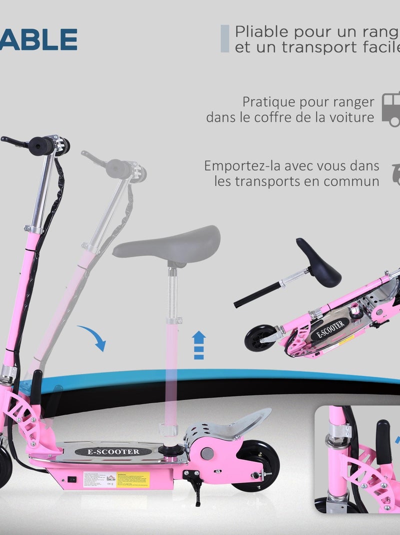 Trottinette électrique avec selle pour enfants Rose - Kiabi