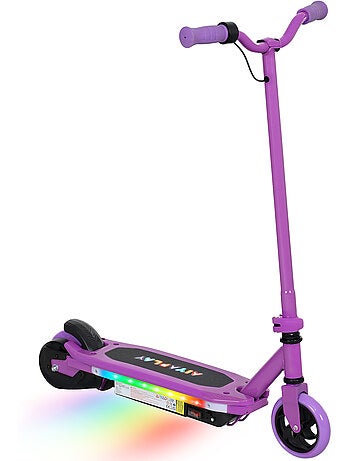 Trottinette électrique enfant led multicolore max. 10km/h béquille acier