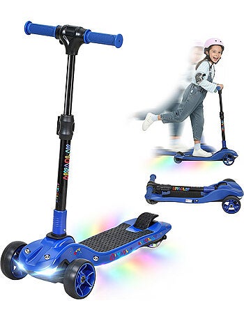 Trottinette électrique enfant pliable 3 roues 8km/h max led