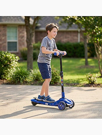 Trottinette électrique enfant pliable 3 roues 8km/h max led