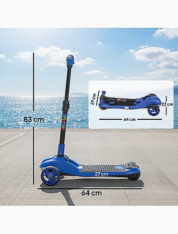 Trottinette électrique enfant pliable 3 roues 8km/h max led