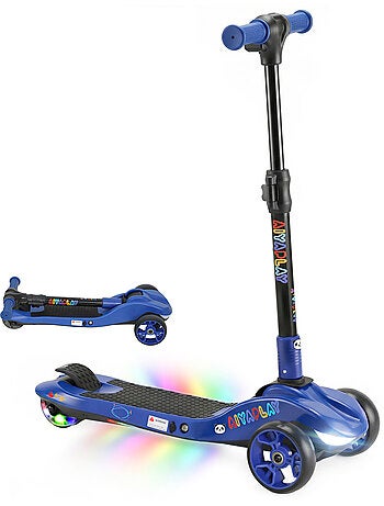 Trottinette électrique enfant pliable 3 roues 8km/h max led