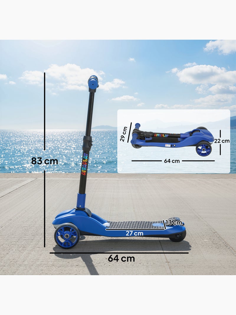 Trottinette électrique enfant pliable 3 roues 8km/h max led Bleu Bleu - Kiabi