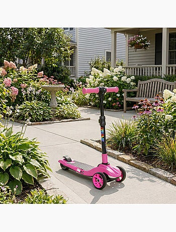 Trottinette électrique enfant pliable 3 roues 8km/h max led