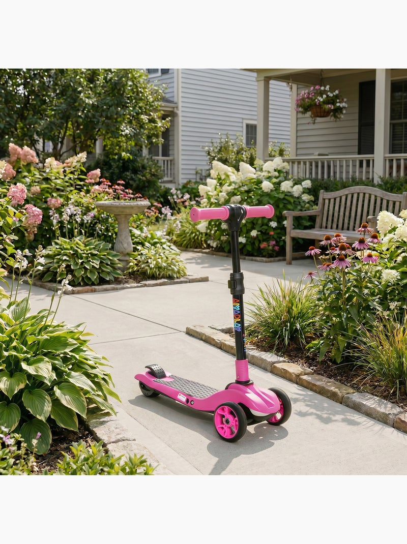 Trottinette électrique enfant pliable 3 roues 8km/h max led Rose - Kiabi