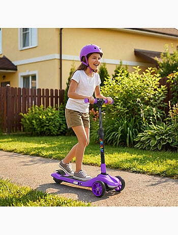 Trottinette électrique enfant pliable 3 roues 8km/h max led