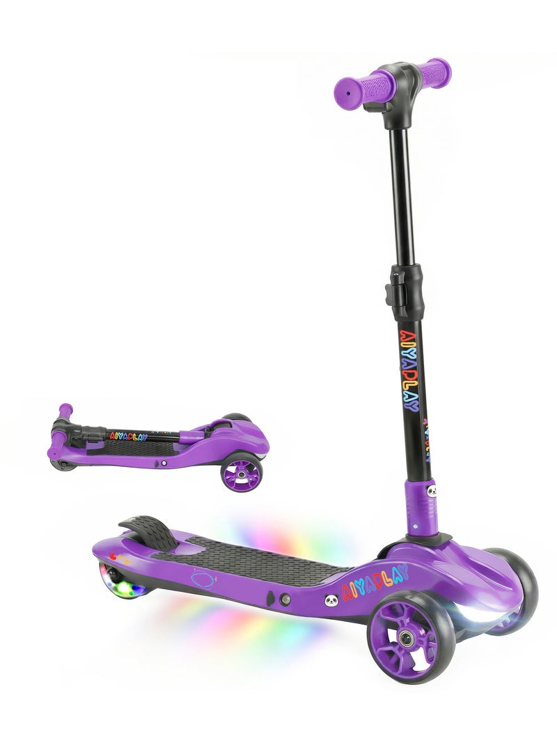 Trottinette électrique enfant pliable 3 roues 8km/h max led Violet - Kiabi