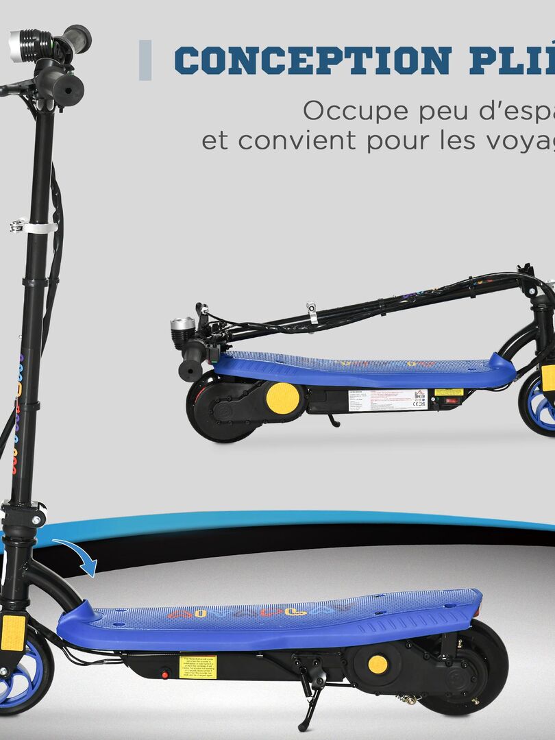 Trottinette pliable enfant frein guidon réglable acier bleu - Bleu - Kiabi  - 37.90€