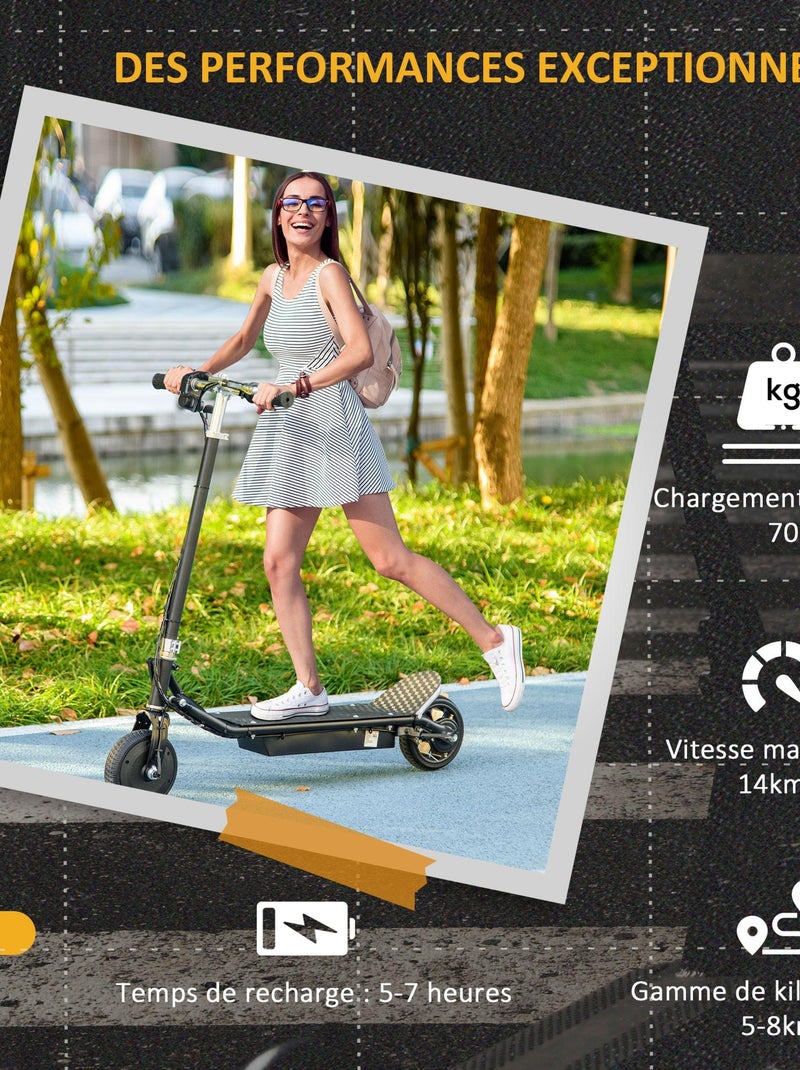 Trottinette électrique enfant pliable réglable 150 W noir Noir - Kiabi