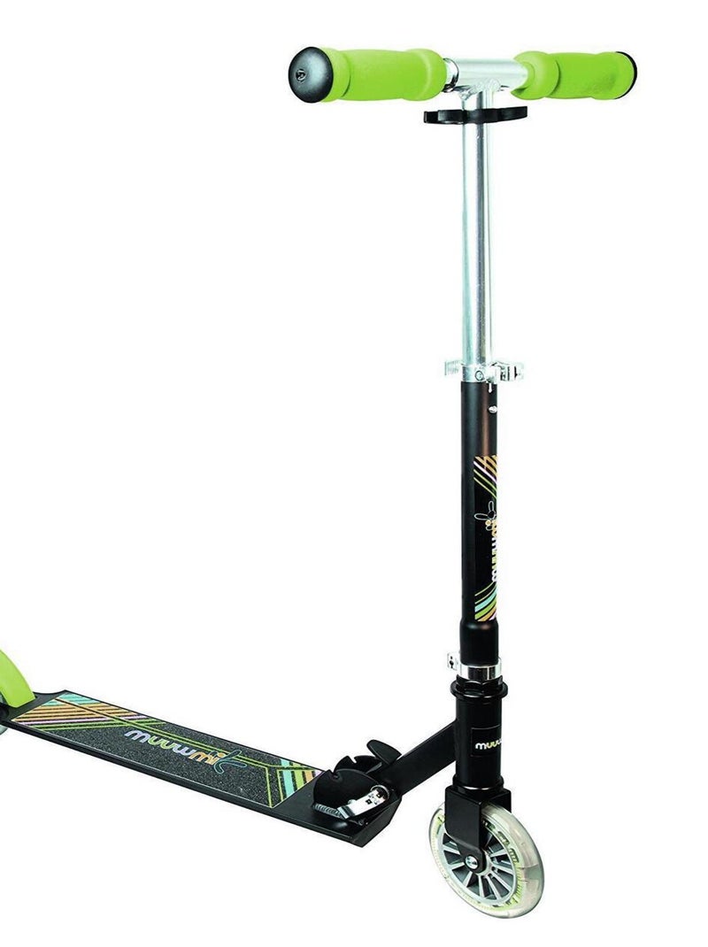 Trottinette en aluminium -noir / vert - avec les roues lumineux N/A - Kiabi