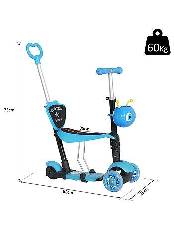 Trottinette enfant 3 roues évolutive 3 en 1 - MIMIZZ