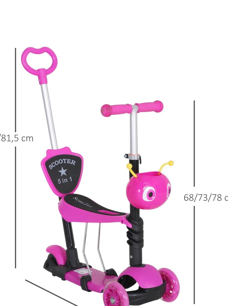 Trottinette enfant 3 roues évolutive 3 en 1 - MIMIZZ Rose - Kiabi