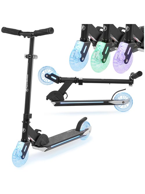 Trottinette Enfant +5 ans max 50kg, LED, pliable, Légère, Hauteur Réglable, Roue Caoutchouc 125 cm - Kiabi