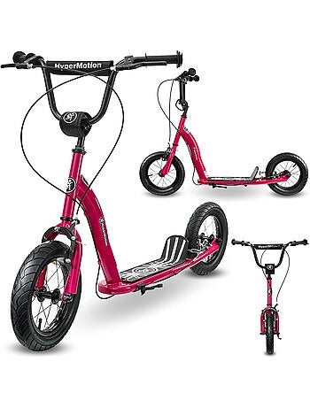 Trottinette Enfant +5 HyperMotion 115x56x89 cm Roues 12" - Charge 50 kg Double Frein Montage Facile