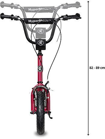 Trottinette Enfant +5 HyperMotion 115x56x89 cm Roues 12" - Charge 50 kg Double Frein Montage Facile