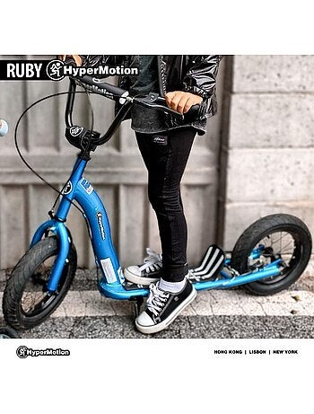 Trottinette Enfant +5 HyperMotion 115x56x89 cm Roues 12" - Charge 50 kg Plateau large 2 freins