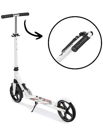Trottinette Enfant +6 ans 100 Kg max, Pliable, Amortisseur, Guidon H 85-95, ABEC 7