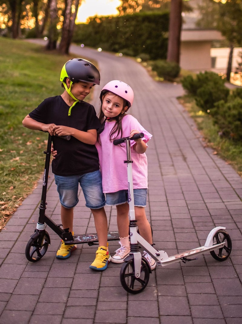 Trottinette Enfant +6 ans 100 Kg max, Pliable, Amortisseur, Guidon H 85-95, ABEC 7 Blanc - Kiabi