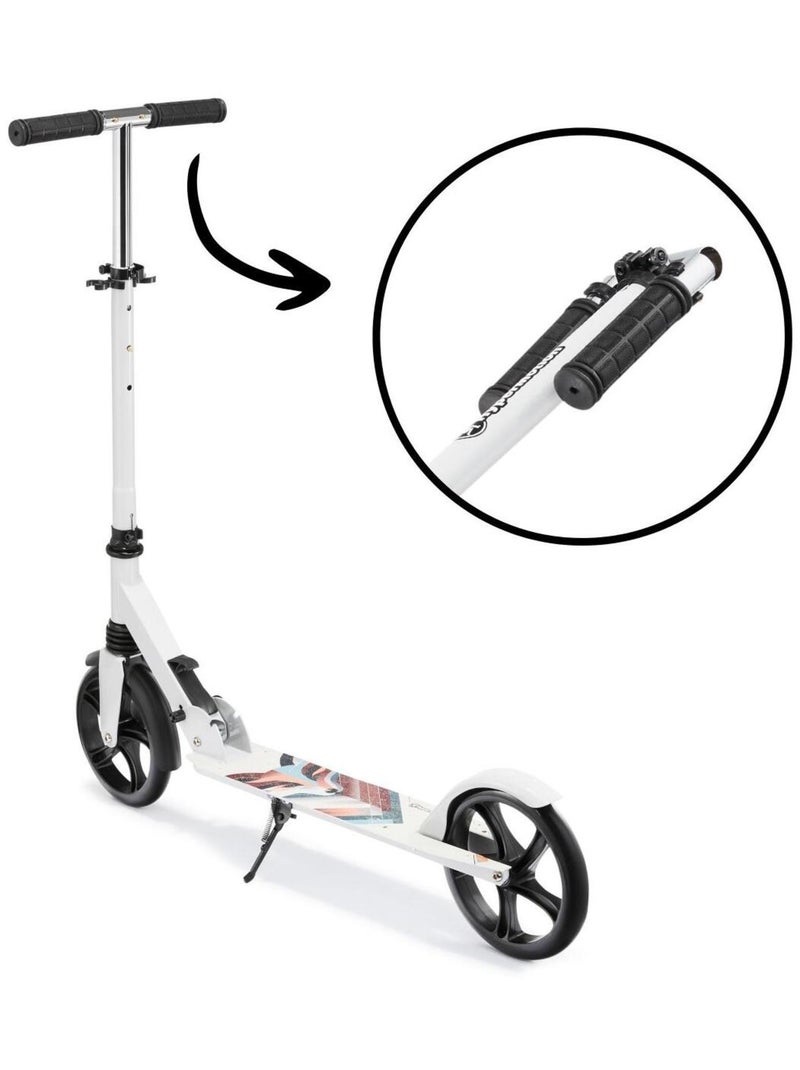 Trottinette Enfant +6 ans 100 Kg max, Pliable, Amortisseur, Guidon H 85-95, ABEC 7 Blanc - Kiabi