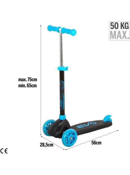 Trottinette enfant à 3 roues avec éclairage evo - Kiabi
