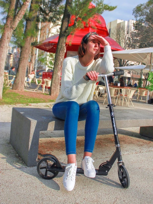 Trottinette Enfant Ados 100Kg max, Pliable Frein à Pied Roue 200mm ABEC-7, Noire - Kiabi