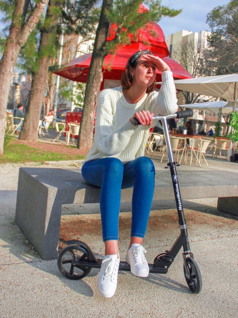 Trottinette Enfant Ados 100Kg max, Pliable Frein à Pied Roue 200mm ABEC-7, Noire N/A - Kiabi