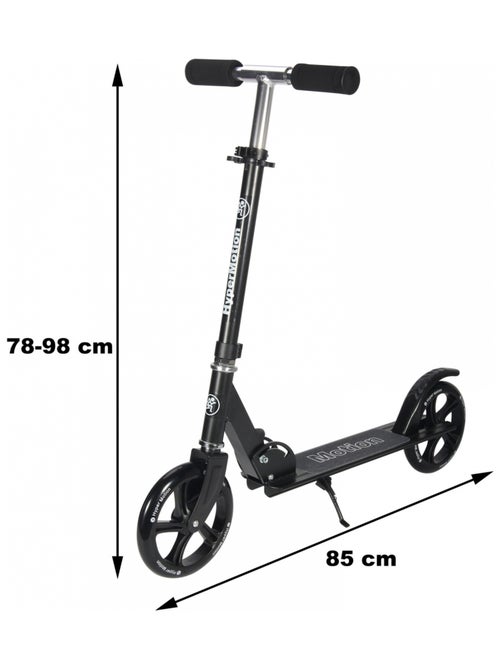 Trottinette Enfant Ados 100Kg max, Pliable Frein à Pied Roue 200mm ABEC-7, Noire - Kiabi