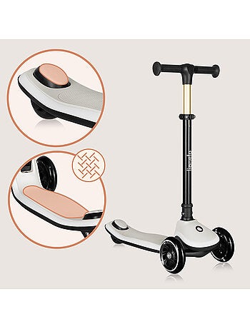 Trottinette enfant avec Casque LIONELO Mey - 3 Roues éclairées - Pliable - Hauteur réglable