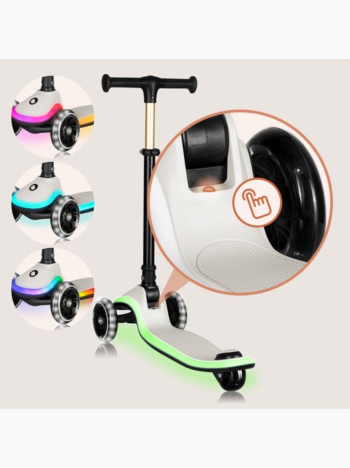 Trottinette enfant avec Casque LIONELO Mey - 3 Roues éclairées - Pliable - Hauteur réglable - Kiabi
