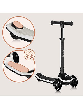Trottinette enfant avec Casque LIONELO Mey - 3 Roues éclairées - Pliable - Hauteur réglable