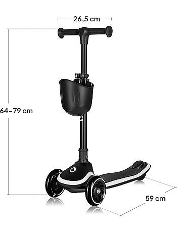 Trottinette enfant avec Casque LIONELO Mey - 3 Roues éclairées - Pliable - Hauteur réglable