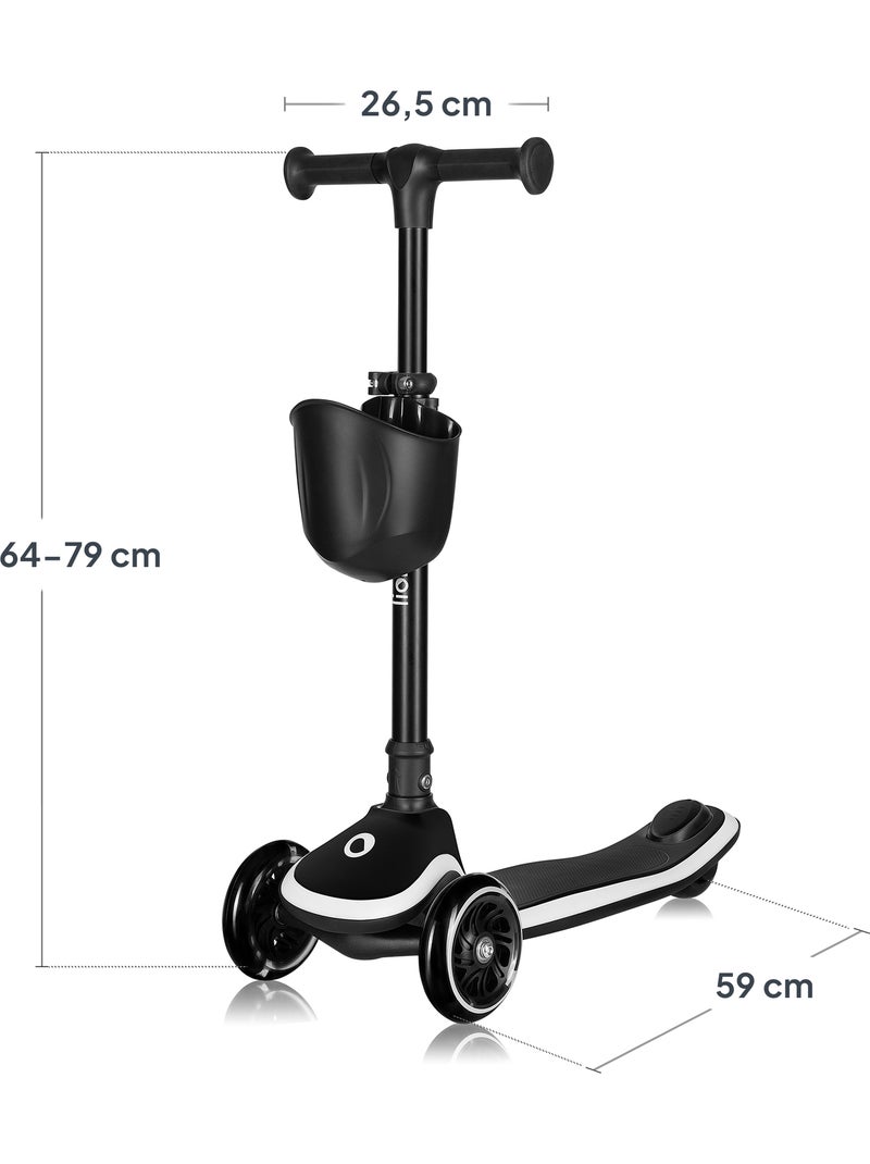 Trottinette enfant avec Casque LIONELO Mey - 3 Roues éclairées - Pliable - Hauteur réglable Noir - Kiabi
