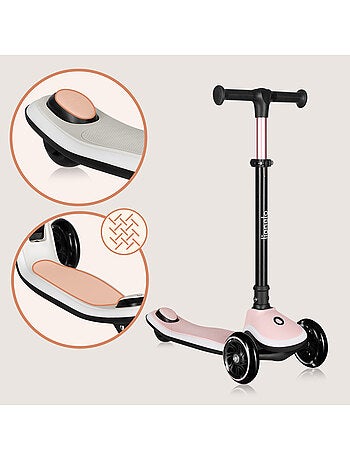 Trottinette enfant avec Casque LIONELO Mey - 3 Roues éclairées - Pliable - Hauteur réglable