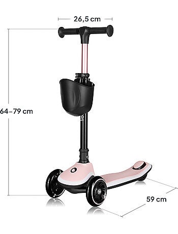 Trottinette enfant avec Casque LIONELO Mey - 3 Roues éclairées - Pliable - Hauteur réglable
