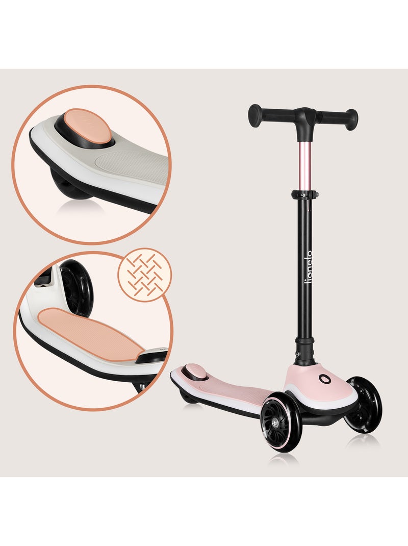 Trottinette enfant avec Casque LIONELO Mey - 3 Roues éclairées - Pliable - Hauteur réglable Rose - Kiabi