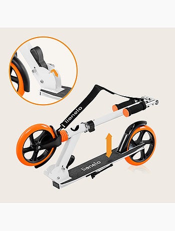 Trottinette enfant et adulte LIONELO Luca - Jusqu'à 100kg - Pliage compact - Porte-biberon