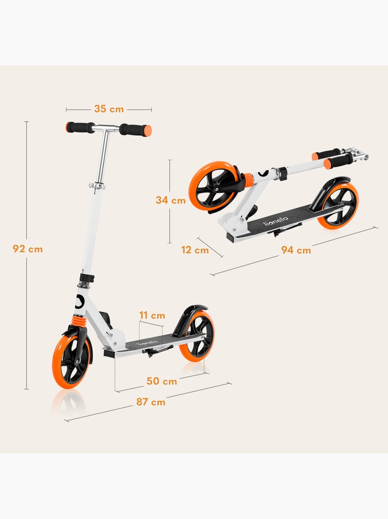 Trottinette enfant et adulte LIONELO Luca - Jusqu'à 100kg - Pliage compact - Porte-biberon Blanc - Kiabi