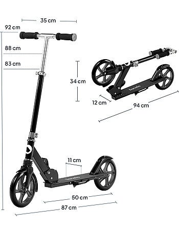 Trottinette enfant et adulte LIONELO Luca - Jusqu'à 100kg - Pliage compact - Porte-biberon