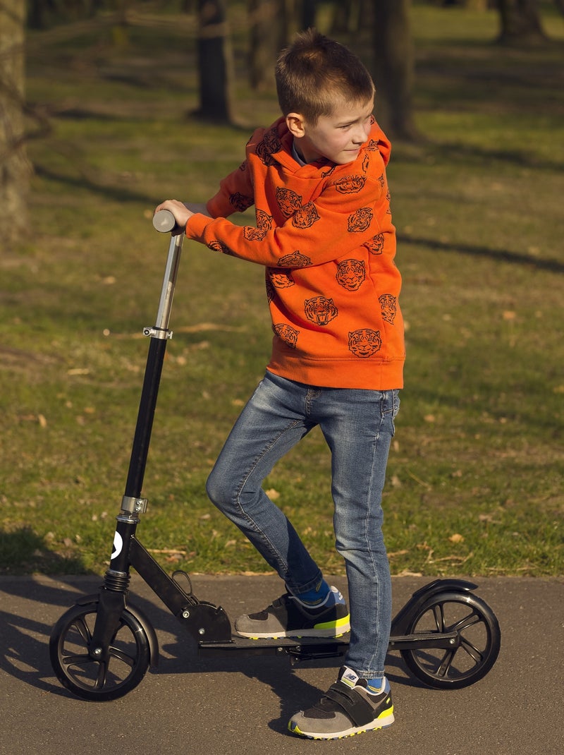 Trottinette enfant et adulte LIONELO Luca - Jusqu'à 100kg - Pliage compact -  Porte-biberon Noir Argenté - Kiabi