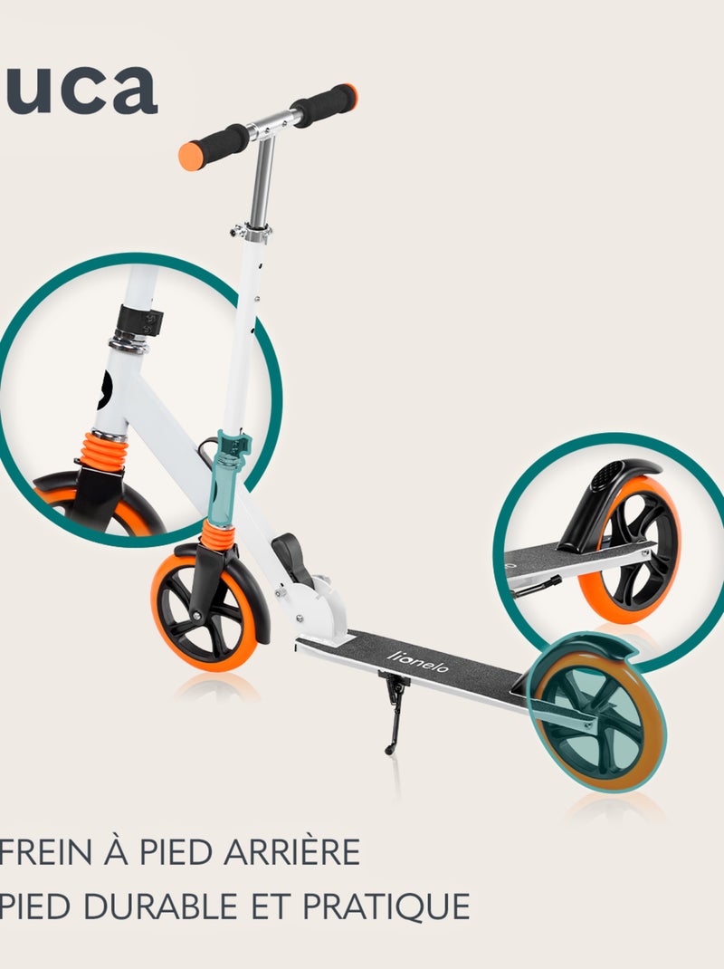 Trottinette enfant et adulte LIONELO Luca - Jusqu'à 100kg - Pliage compact -  Porte-biberon Noir Argenté - Kiabi