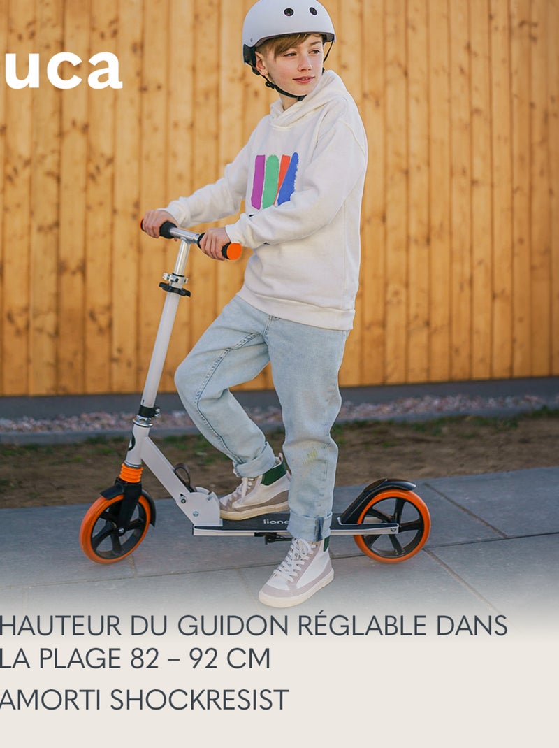 Trottinette enfant et adulte LIONELO Luca - Jusqu'à 100kg - Pliage compact -  Porte-biberon Noir Argenté - Kiabi